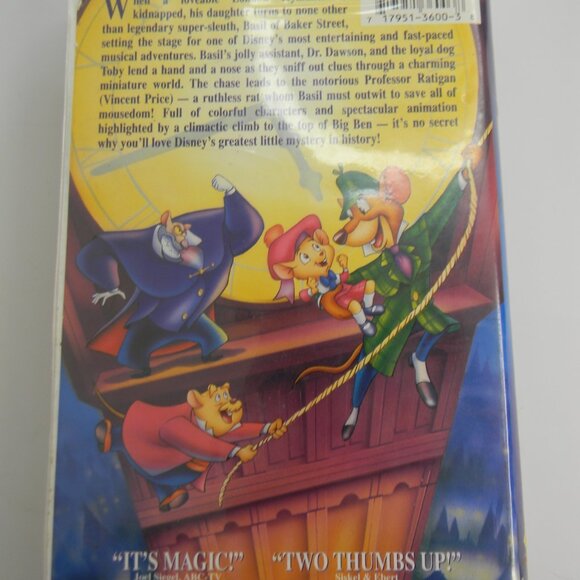 Vintage Disney The Great Mouse Detective Black Diamond Classic VHS Listing 2 - Picture 3 of 12